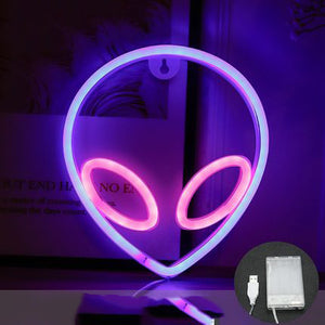 Etsy alien face neon light