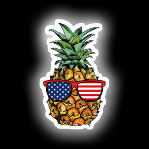 Ananas patriotique - Enseigne au néon du 4 juillet
