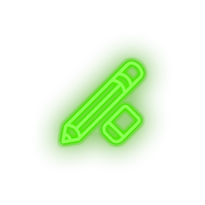 green pencil_erase led back to school education erase pencil student study write neon factory