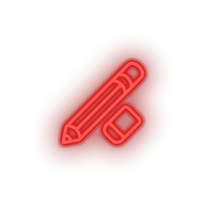 red pencil_erase led back to school education erase pencil student study write neon factory