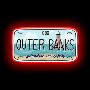 Le signe de néon brillant OBX original