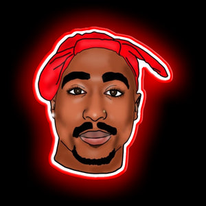 Tupac face neon led sign