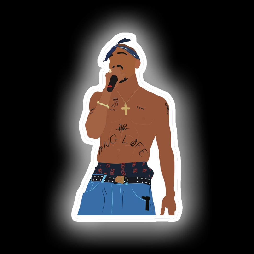 Sign de néon de la vie du rappeur Tupac