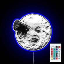 Charger l&#39;image dans la galerie, A Trip to the Moon Le Voyage Dans La Lune face only RGB neon sign remote