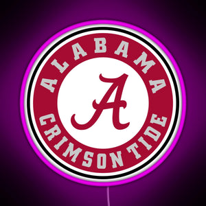 alabama crimson tide football RGB neon sign  pink