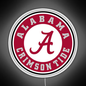 alabama crimson tide football RGB neon sign white 