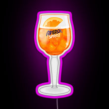Charger l&#39;image dans la galerie, Aperol Spritz in a Glass RGB neon sign  pink