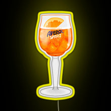 Charger l&#39;image dans la galerie, Aperol Spritz in a Glass RGB neon sign yellow