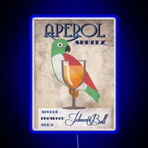 aperol spritz RGB neon sign blue