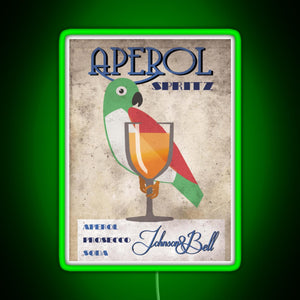 aperol spritz RGB neon sign green