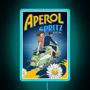 Aperol Spritz Social RGB neon sign lightblue 