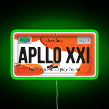 Charger l&#39;image dans la galerie, Apollo XXI Steve Lacy License Plate RGB neon sign green