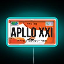 Charger l&#39;image dans la galerie, Apollo XXI Steve Lacy License Plate RGB neon sign lightblue 