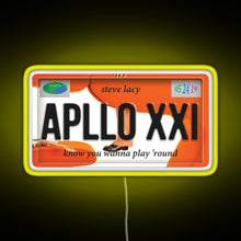 Charger l&#39;image dans la galerie, Apollo XXI Steve Lacy License Plate RGB neon sign yellow