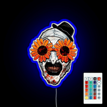 Charger l&#39;image dans la galerie, Art The Clown Terrifier 2 Sunflower Sunglasses RGB neon sign remote