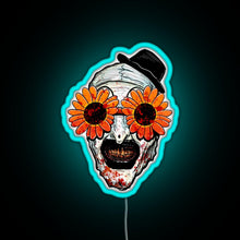 Charger l&#39;image dans la galerie, Art The Clown Terrifier 2 Sunflower Sunglasses RGB neon sign lightblue 