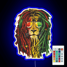 Charger l&#39;image dans la galerie, Awesome Design Bob Marley Funny Men Rasta Lion Women Who Love RGB neon sign remote