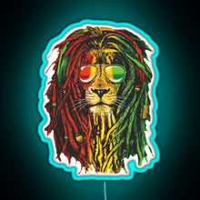 Charger l&#39;image dans la galerie, Awesome Design Bob Marley Funny Men Rasta Lion Women Who Love RGB neon sign lightblue 