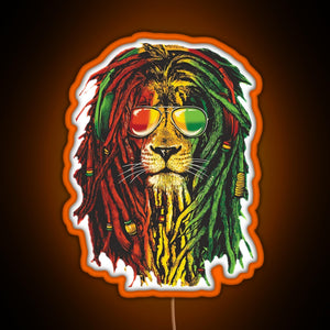 Awesome Design Bob Marley Funny Men Rasta Lion Women Who Love RGB neon sign orange