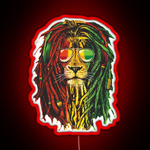 Awesome Design Bob Marley Funny Men Rasta Lion Women Who Love RGB neon sign red
