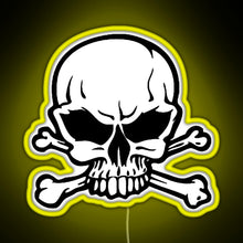 Charger l&#39;image dans la galerie, Awesome skull RGB neon sign yellow
