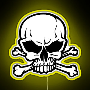Awesome skull RGB neon sign yellow