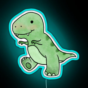 Baby T Rex RGB neon sign lightblue 