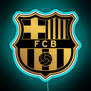 Barca Gold and Black RGB neon sign lightblue 