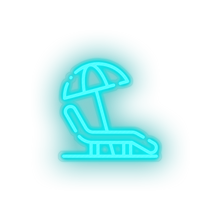 Charger l&#39;image dans la galerie, ice_blue beach_chair led beach beach chair holiday lounger chair summer umbrella vacation neon factory
