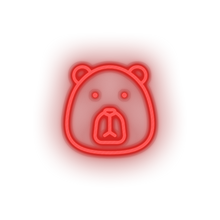 Charger l&#39;image dans la galerie, red bear led animal bear carnivore cartoon fauna head zoo neon factory
