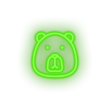 Charger l&#39;image dans la galerie, green bear led animal bear carnivore cartoon fauna head zoo neon factory