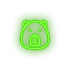 green bear led animal bear carnivore cartoon fauna head zoo neon factory
