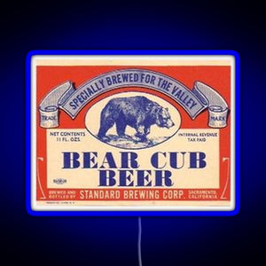 Bear Cub Beer RGB neon sign blue