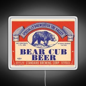 Bear Cub Beer RGB neon sign white 