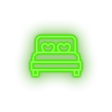 Charger l&#39;image dans la galerie, green bed led bed bedroom love relationship romance sleep valentine day neon factory