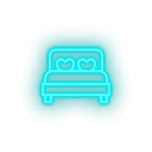 Charger l&#39;image dans la galerie, ice_blue bed led bed bedroom love relationship romance sleep valentine day neon factory