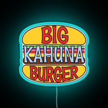 Charger l&#39;image dans la galerie, Big Kahuna Burger Tee RGB neon sign lightblue 