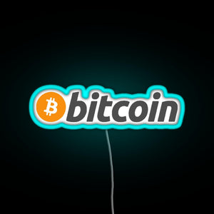 Bitcoin Crypto Currency Traders RGB neon sign lightblue 