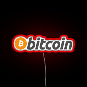 Bitcoin Crypto Currency Traders RGB neon sign red