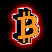 Charger l&#39;image dans la galerie, Bitcoin cryptocurrency logo icon gift neon sign