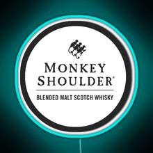 Charger l&#39;image dans la galerie, Blended Malt Monkey Shoulder Scotch RGB neon sign lightblue 