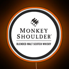 Charger l&#39;image dans la galerie, Blended Malt Monkey Shoulder Scotch RGB neon sign orange