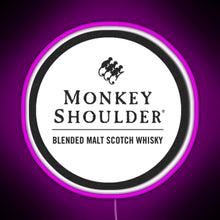 Charger l&#39;image dans la galerie, Blended Malt Monkey Shoulder Scotch RGB neon sign  pink