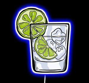 Gin and tonic glass neon sign