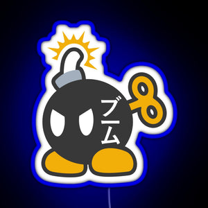 Bob omb RGB neon sign blue