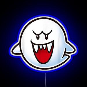 Boo Face RGB neon sign blue