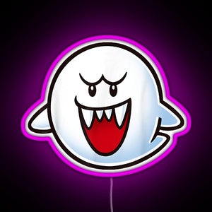 Boo Face RGB neon sign  pink