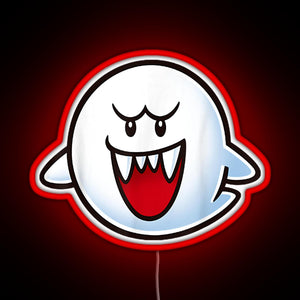 Boo Face RGB neon sign red