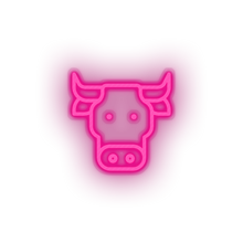 Charger l&#39;image dans la galerie, pink bufalo led animal buffalo cape cartoon fauna herbivore zoo neon factory