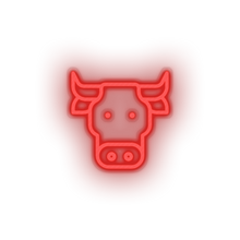 Charger l&#39;image dans la galerie, red bufalo led animal buffalo cape cartoon fauna herbivore zoo neon factory